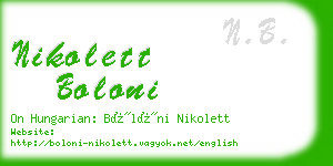 nikolett boloni business card